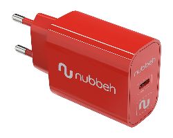 Cargador Pared NUBBEH 1USB-C 25W Rojo (NBWALLCHCR25)
