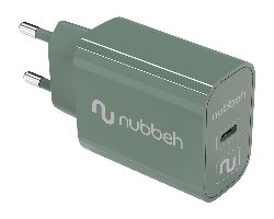 Cargador Pared NUBBEH 1USB-C 25W Verde (NBWALLCHCG25)