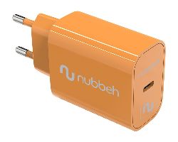 Cargador Pared NUBBEH 1USB-C 25W Naranja (NBWALLCHCO25)