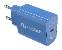 Cargador Pared NUBBEH 1USB-C 25W Azul (NBWALLCHCBL25)