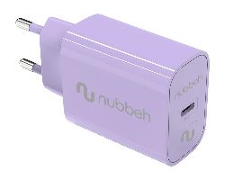 Cargador Pared NUBBEH 1USB-C 25W Lila (NBWALLCHCP25)