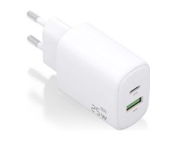 Cargador Pared AISENS Usb-C/Usb-A 25W Blanco(A110-0911)