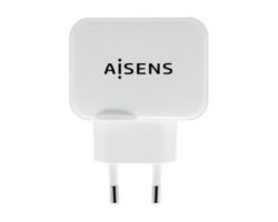 Cargador de Pared AISENS 17W 2xUSB-A Blanco (A110-0439)