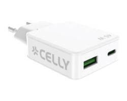Cargador CELLY Slim 45W 1USB-A 1USB-C (SLIMTC1C1A45WWH)