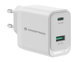 Cargador CONCEPTRONIC USB-A/C 45W PD 3.0 (ALTHEA20W45)
