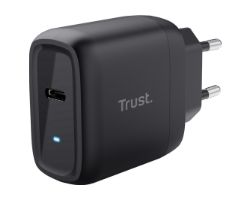 Cargador Pared Trust Maxo GaN 45W 1xUSB-C Negro (25521)