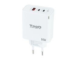 Cargador de Pared TooQ 65W USB-A/C (TQWC-GANQC2PD65WT)