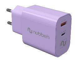 Cargador Pared NUBBEH USB-C 30W PD Lila (NBWALLCHP)