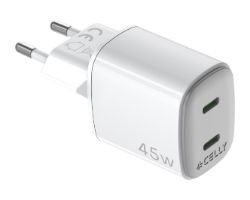 Cargador Pared CELLY 45W USB-C Blanco (UPTC1USBC45WWH)