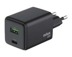 Cargador Pared NILOX 45W 1xUSB-C 1xUSB-A (NXGANUSBC45)