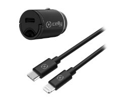 Cargador Coche CELLY USB-C Cable Lightning(CCMINILIGHT)