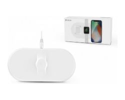 Devia Cargador Inalámbrico 15W 3en1 Blanco (DST3IN115W)