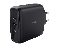 Cargador de Pared Trust Maxo 65W 2xUSB-C Negro (25380)