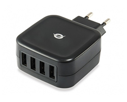 Cargador Pared CONCEPTRONIC 25W 4USB2 Negro (ALTHEA04B)