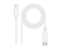 Nanocable USB-C/M a USB-A/M 50cm Blanco (10.01.2100-W)
