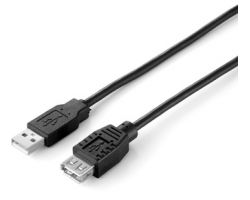 Cable EQUIP USB-A/M a USB-A/H 1.8m Negro (EQ128850)