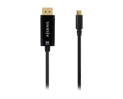 Cable AISENS USB-C/M a DP/M 0.8m Negro (A109-0688)