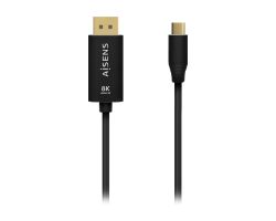 Cable AISENS USB-C/M a DP/M 0.8m Negro (A109-0686)
