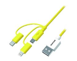 Cable PANTONE USB a Lightning/mUSB/USB(CELPT-USB003Y1)
