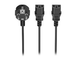 Cable CPU AISENS CEE7/M-2xC13/H 3m Negro (9A132-0865)