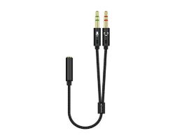 Cable AISENS 3.5mm/H a 2x3.5mm/M 25cm Negro (A128-0418)