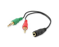 Cable EQUIP Audio 2x3.5mm/M a 3.5mm/H 0.13m (EQ147942)