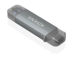 Lector Tarjetas AISENS USB-A/C 3.0 Gris (ASCR-2AC08-GR)