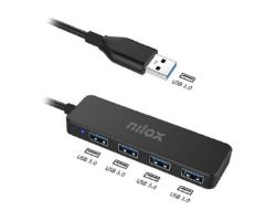 Hub NILOX USB-A 3.0 a 4xUSB-A 3.0 Negro (NXHUB402)