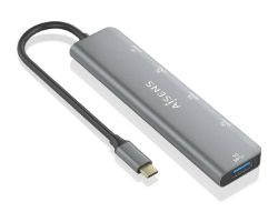Hub AISENS USB-C 3.1 a 2xUSB-A/3xUSB-C Gris (A109-0857)