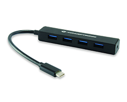 Hub CONCEPTRONIC USB-C a 4xUSB-A 3.0 Negro (CTC4USB3)