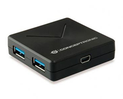 Hub CONCEPTRONIC 4xUSB 3.0 Negro (HUBBIES02B)