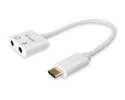 Adaptador EQUIP USB-C/M a 3.5mm/H 15cm Blanco (133460)