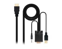 Nanocable HDMI/M a VGA/Jack/USB-A/M Negro (10.15.4350)