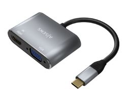 Adaptador AISENS USB-C a VGA/HDMI 15cm Gris (A109-0627)