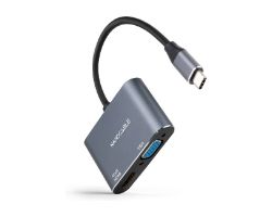 Adaptador Nanocable USB-C/M-HDMI/VGA Gris (10.16.4303)