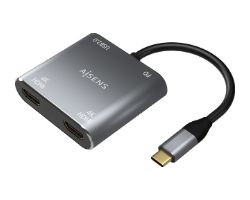 Adaptador AISENS USB-C a 2xHDMI/H 15cm Gris (A109-0625)