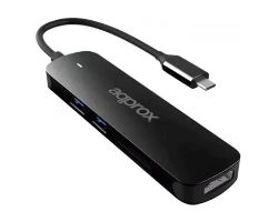 Adaptador Approx USB-C a 2xUSB 3.0/HDMI/Lector (APPC45)