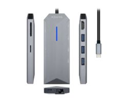 Adaptador AISENS USB-C 8 en 1 15cm Gris (ASUC-8P004-GR)
