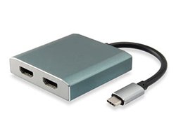 Adaptador EQUIP USB-C/M a 2x HDMI/H Plata (EQ133464)