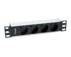 Regleta EQUIP 4xSchuko 1.5m Rack 1U Negra (EQ333311)