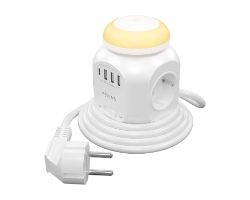Regleta AISENS 4xSchuko 4xUSB Blanca (ASPS-3A1CL01-W)