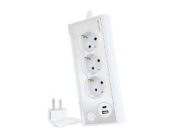 Regleta Nanocable 3xSchuko 2xUSB Blanca (10.37.0013-W)