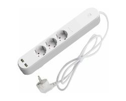 Regleta DENVER 3xSchuko 2xUSB Blanca (SHP-310U)