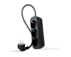 Regleta Nanocable 3xSchuko 1.4m Negra(10.38.0003-NS-BK)