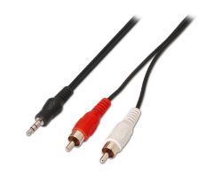 Cable AISENS AUDIO Jack 3.5/M-2XRCA/M Negro (A128-0147)