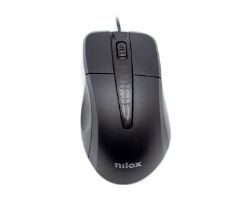 Ratón NILOX Óptico USB-A 1000dpi Negro (MOUSB1001)