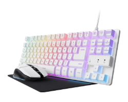 Kit Trust GTX794 Tecl/Ratón/Alfombrilla Blanco (25233)