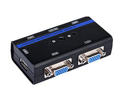 Conmutador AISENS KVM USB 2.0 VGA Negro (A111-0064)