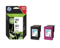 Tinta HP 301 Pack Tricolor/Negro 3ml/3ml (N9J72AE)