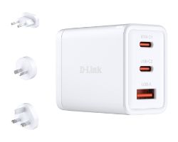 Cargador D-LINK GaN 2Usb-C 1Usb-A 65W (DCP-651)